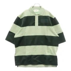 AMI Alexandre Mattiussi (アミアレクサンドルマテュッシ) 22SS オーバーサイズストライプポロシャツ 半袖シャツ E22HPL2000.701 グリーン/ブラック