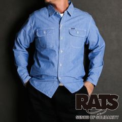 【RATS/ラッツ】CHAMBRAY SHIRT - INDIGO / レギュラーカラー ワークシャツ / 24'RS-0207【メンズ】【送料無料】