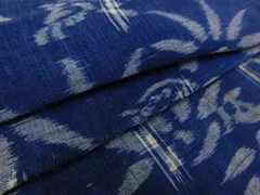 木綿の筒描 はんてん 波に ほら貝 古布 藍染木綿筒描き風呂敷古布