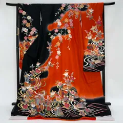 値下げ】黒引き振袖 友禅 秋山章 丸章 - メルカリ