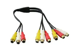 【特価商品】[F-FACTORY] RCA分岐ケーブル RCA分配ケーブル AVケーブル 分岐 RCA/ピンプラグ・分岐（赤・白・黄）映像・音声分配 長さ/0.3ｍ C-017