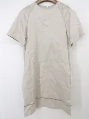 ◇ ◎ ●未使用● FREE'S PHRASE バックジップ 半袖 ミニ ワンピース サイズF ベージュ グレー系 レディース P  【中古】 【1209300016448】