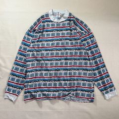 adidas 90s カットネック ロゴボーダー L/S Tee USA製