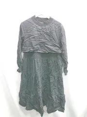 ◇ ⊂ w closet ダブルクローゼット 綿 長袖 ロング ワンピース サイズM ブラック レディース E  【1410100033829】