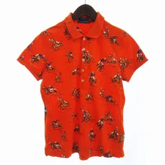 ラルフローレン RALPH LAUREN THE SKINNY POLO ポロシャツ ポニープリント 半袖 オレンジ L