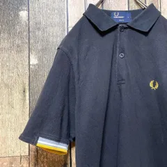 《激レア》フレッドペリー Fred Perry 黒☆ポロシャツ S 刺繍ロゴ 月桂樹ロゴ ワンポイントロゴ リブボーダー スリムフィット ブラック r1