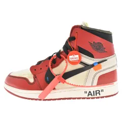 NIKE (ナイキ) ×OFF WHITE THE 10 AIR JORDAN 1 CHICAGO AA3834-101 オフホワイト ザテン エアジョーダン1 シカゴ ハイカットスニーカー US8.5 ホワイト/レッドのサムネイル