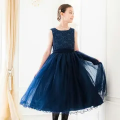 【ネイビー】チュールベルトドレス TAK キッズ キャサリンコテージ