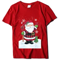 ZUMBA クリスマス服 Tシャツ サンタクロース 女性レディース 男女通用 ダンス普段両用 四季兼用 可愛い レッド