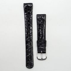 デッドストック 時計バンド ワニ革 ブラック 16mm smarp 撥水 バンド交換 メンズ レディース ハンドクラフト 25-M-876