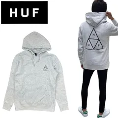 ハフ HUF パーカー スウェット 裏起毛 PF00491/PF00572 グレー 三角ロゴ ロングスリーブ フーディ プルオーバー メンズ レディース ロゴ プリントロゴ HUF TRIPLE TRIANGLE HOODIE 新品 正規品 未使用品