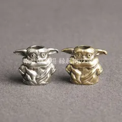 置物 師匠 導き手 インテリア 雑貨 風水 開運 真鍮製 ミニチュア キャラクター ビーズ グッズ フィギュア SF 宇宙人 守護 賢者 お守り チャーム ペンダント キーホルダー パラコード ストラップ アクセサリー 部品 飾り 贈り物 アンティーク調