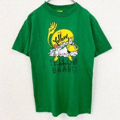 古着 used　USA製　Yellow Brand　半袖デザインプリントTシャツ　キャラクター　緑　グリーン　Sサイズ