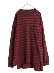 【お得なクーポン配布中!】 80s OLD GAP モックネック ボーダー ポケット付き 長袖 Tシャツ メンズ L ヴィンテージ ギャップ ヘビーウェイト ロンT ハイネック 旧タグ