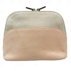 2016年製 フォクシー FOXEY Pouch Powder Macaron ポーチ 小物入れ ラウンドファスナー バイカラー ピンク グレー/5YBA1 レディースのサムネイル