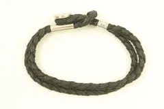 【中古】 EMPORIO ARMANI メンズブレスレット -- レザーブレスレット EMPORIO ARMANI -- 黒 ブラック 無地