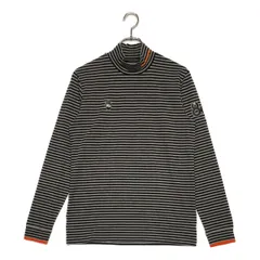 中古 メンズ パーリーゲイツ PEARLY GATES 長袖シャツ 4(M) 黒×グレー モックネック ボーダー