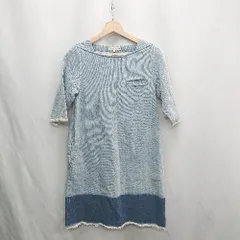 ◇ ⊇ BEAMS HEART ビームス ハート 七分袖 ミニ丈 ワンピース サイズ0 ブルー系 レディース E  【1412260040679】