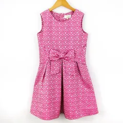 ケイトスペード ニューヨーク 花柄 ノースリーブワンピース 後ファスナー リボン キッズ 女の子用 140サイズ ピンク Kate Spade NEWYORK 【中古】