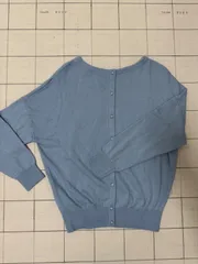 ハ2412-16-3452 インディヴィ　INDIVI 長袖カーディガン　薄手　ラメ入り　水色　38