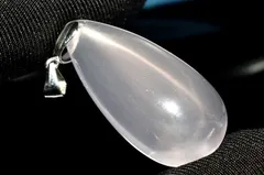 【１点物】シルバー925◇モザンビーク産 スターローズクォーツ　34x17mm　ドロップ ペンダントトップ パワーストーン 天然石 _PC6580