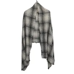 ◆定価7万！格安◆ファリエロサルティ　チェック柄フリンジストール　大判　シルク Prince チェックストール 2408552316―2016