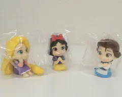 [NI] ディズニープリンセス　Disney Princess　まちぼうけ　いつか願いが叶う日まで　ラプンツェル　ベル　白雪姫　デフォルメシリーズ　ガシャポン　カプセルトイ　3点まとめて