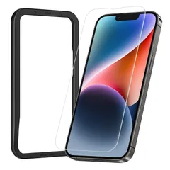 NIMASO ガラスフィルム iPhone 14 用/iPhone 13 Pro 用/iPhone 13 用 強化 ガラス 保護 フィルム ガイド枠付き アイフォン14/13プロ/13 対応 6.1インチ NSP22H534 1