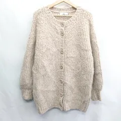◇ ⊇ Discoat 長袖 ニットカーディガン サイズF ベージュ レディース E  【1409100063189】