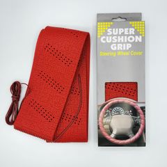 【レッド】スポーツグリップ 3mm厚  SUPER  CUSHION GRIP  ハンドルカバー ステアリング パワーグリップ USDM