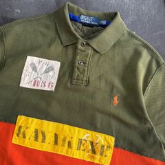90〜00s Polo by Ralph Lauren ステンシルワッペンポロシャツ　バイカラー