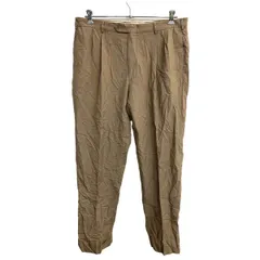 TOMMY HILFIGER スラックス W38 トミーヒルフィガー タックパンツ ビッグサイズ ブラウンベージュ 古着卸 アメリカ仕入 2403-832