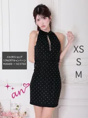 ブラックAOC-3849 [AOC3849-R-2502] 【an /アン】ラインストーン/ アメスリ/ ラメニット/ ハイネック/ フロントジップ/ ストレッチ/ タイト/ ミニドレス/ キャバドレス/ ナイトドレス