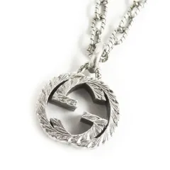 極美品□GUCCI/グッチ インターロッキングG アラベスク Ag925 チェーンネックレス/ペンダント アクセサリー シルバー 伊製 総重量17.6g
