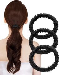 ヘアゴム シュシュ 天然シルク 100％ 髪ゴム 大人 髪にやさしい 跡がつかない 高弾性 髪留め おしゃれ 3本セット（C）