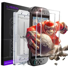 LISEN 対応 switch 2 保護フィルム【2枚入り】全面保護 強化ガラス 対応 スイッチ2 保護フィルム・一発貼り・自動貼り付けキット付き ｜対応 switch2 ガラスフィルム・気泡ゼロ・指紋防止・高透過率・撥油性・超耐久・高光沢