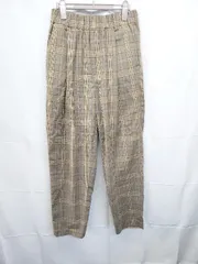 ◇ ⊂ Lui's ルイス チェック柄 タックパンツ サイズM ベージュ ブラック マルチ メンズ E  【1506250001556】