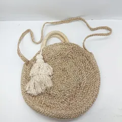 ◇ Θ ZARA ザラ 2WAY フリンジ装飾 ハンド ショルダーバッグ ベージュ系 レディース E  【1502200006633】