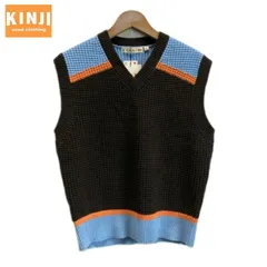 MARNI × UNIQLO　ニットベスト　Vネック　無地　マルチカラー　No.251-457955　オーバーサイズ　古着