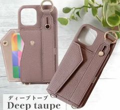 ショルダーストラップ付き　iPhone13mini カバー　カード収納