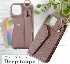 ショルダーストラップ付き　iPhone14Proカバー　カード収納