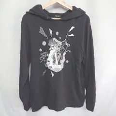 ◇ ⊇ earth music&ecology フロントプリント 長袖 パーカー サイズF ブラック レディース E  【1409240039624】