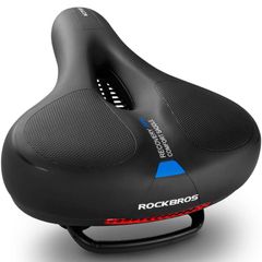 ROCKBROS(ロックブロス)自転車 サドル 超肉厚 痛くない 低反発 サドルクッション 衝撃吸収 穴開き 通気 ソフト 防水 バック反射テープ クロスバイク マウンテンバイク ママチャリ
