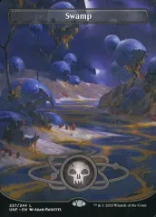 MTG 惑星宇宙的土地 全種各１０枚合計５０枚セット　アンフィニティ 英 フルアート基本土地】ジョークセット「Unfinity」に収録される