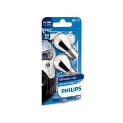 ネコポス発送　日本正規品　PHILIPS　シルバーヴィジョン　ステルスバルブ　ウィンカー球　S25アンバー　PY21W　12496SVB2