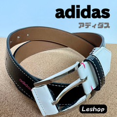 adidas アディダス  黒×ピンク エナメル/ベルト/ゴルフ/メンズ