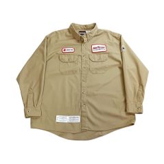 Bulwark ブルワーク ワークシャツ 企業ロゴ ワッペン ベージュ系 XXL B202507
