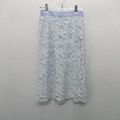 ◇ ⊂ anatelier アナトリエ レース 膝下 タイト スカート サイズ36 ライトブルー レディース E  【1501160028488】