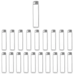 Alpha Depot ガラス小瓶 透明 ミニボトル 蓋付き 密閉 小物収納 液体保存 おしゃれ容器 (シルバー, 25ml x 20個) [シルバー] [25ml x 20個]