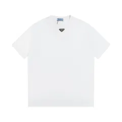 【今日特価】Prada トライアングルロゴ ミニマル T シャツ（カップル款